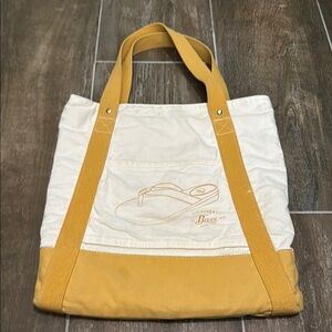 Bass Yellow and White Canvas Tote